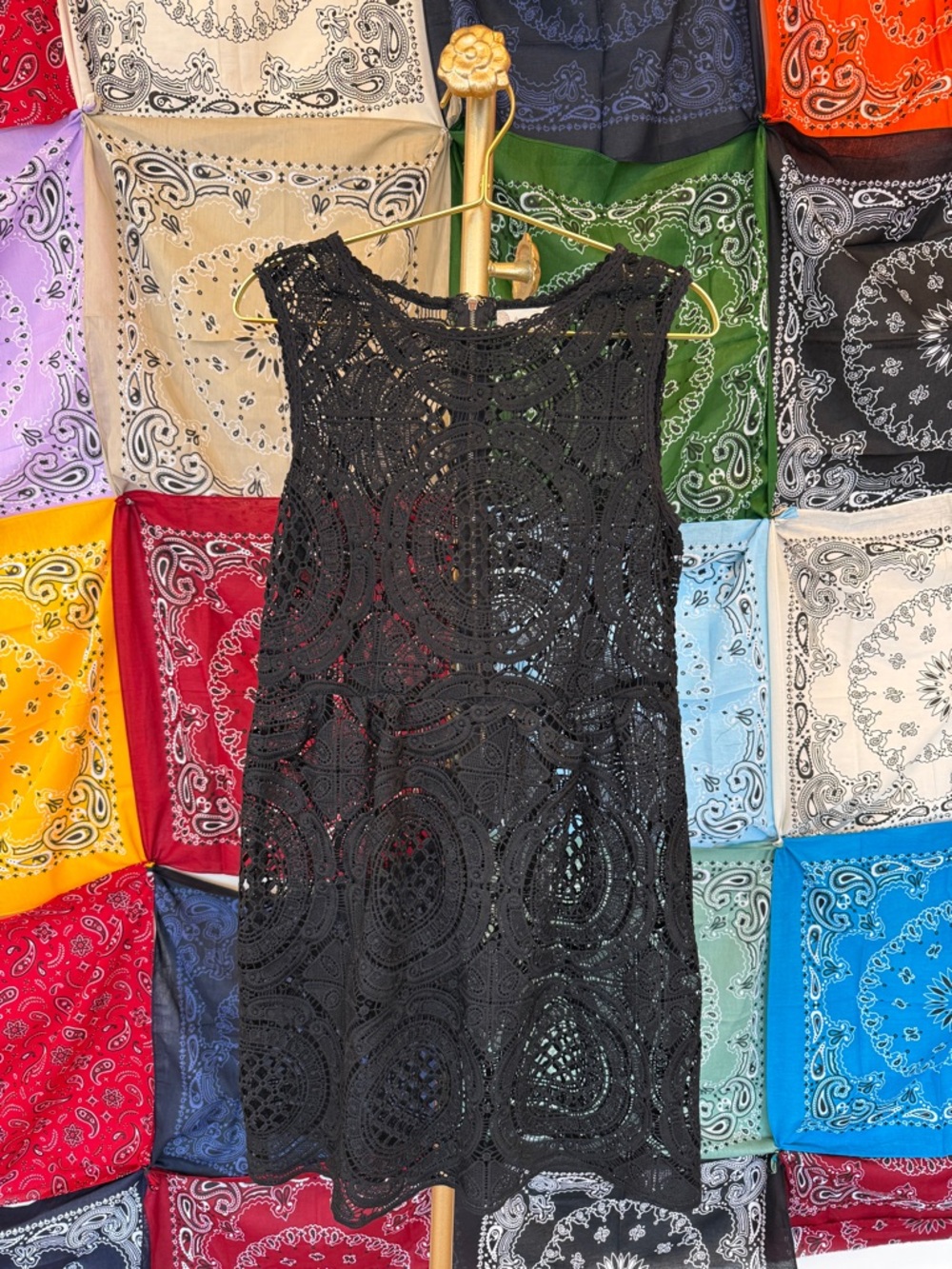 Altar'd State Black Crochet Mini Dress
